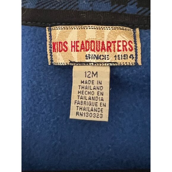 Kids Headquarters Blue Fleece Sleeveless Vest With Hood & Snap Button Front 12M - Picture 8 of 10